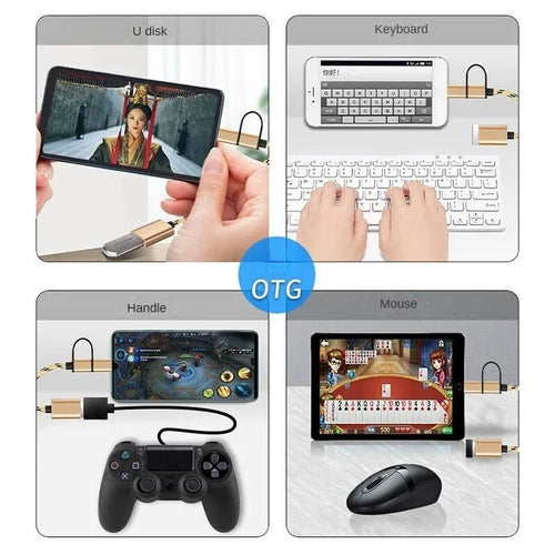 （Color random ）2in1 USB 3.0 OTG Adapter Cable Fast Transfer Braided Cord For Samsung MateBook U Disk Tablet PC Card Reader Oasis Select