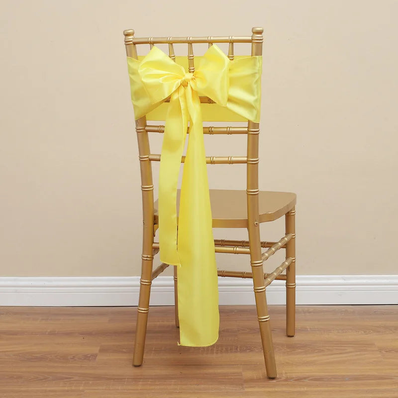 17 x 275 cm Chair Cover Bow Chair Sash Chair Ribbon for Wedding Party Event Banquet Chair Decoration Oasis Select Yellow