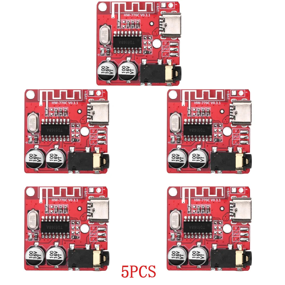 3W Bluetooth 5.1 Audio Receiver Board MP3 Lossless Decoder Board Wireless Stereo Speaker Amplifier Music Receiver Module 3.7-5V Oasis Select 5pcs