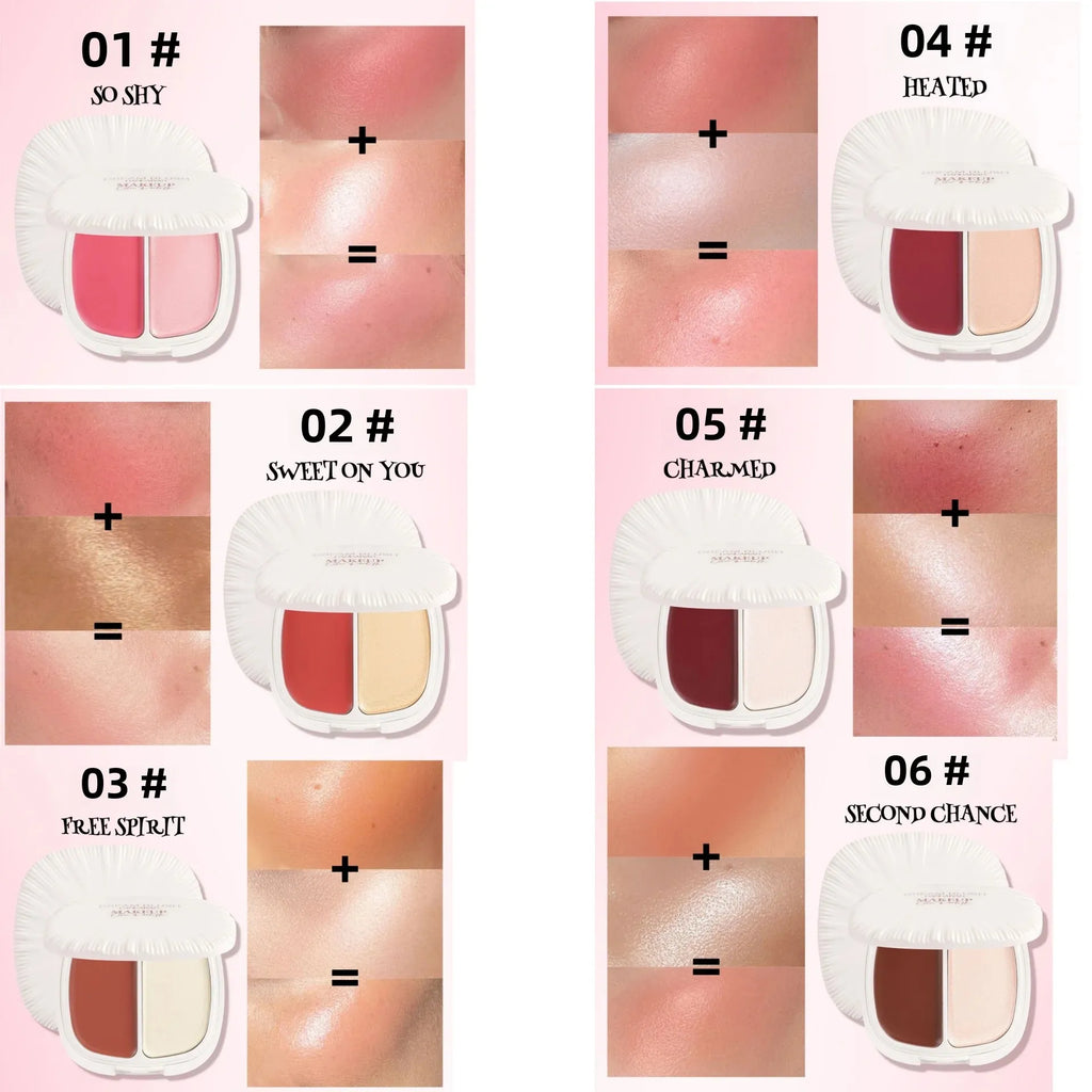 Handaiyan 2-in-1 Blush & Highlighter Palette | Natural Glow