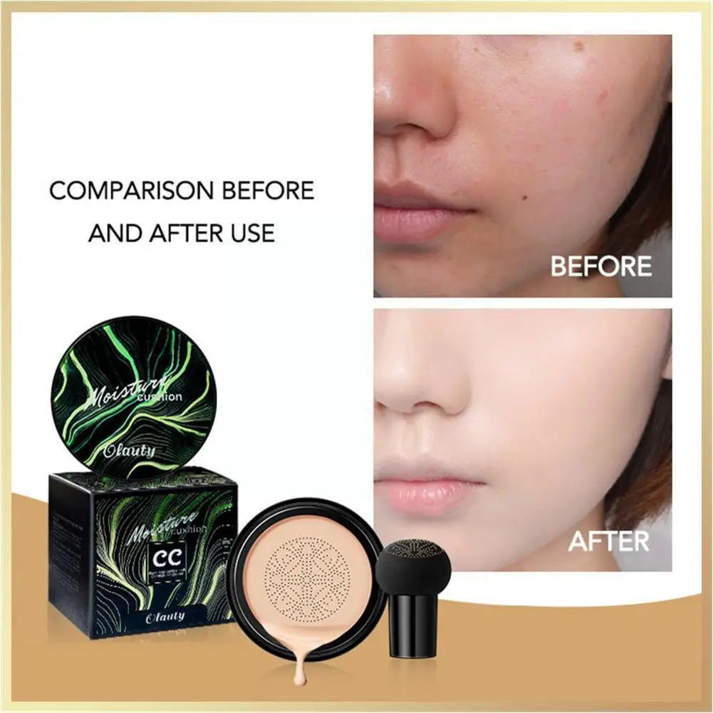 BB CC Cream Face Foundation Concealer Cushion Mushroom Base Waterproof Brighten Makeup Brightening Tone Cosmetics Make up Oasis Select