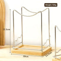 Stainless Steel Pot Lid Organizer with Wooden Drip Tray