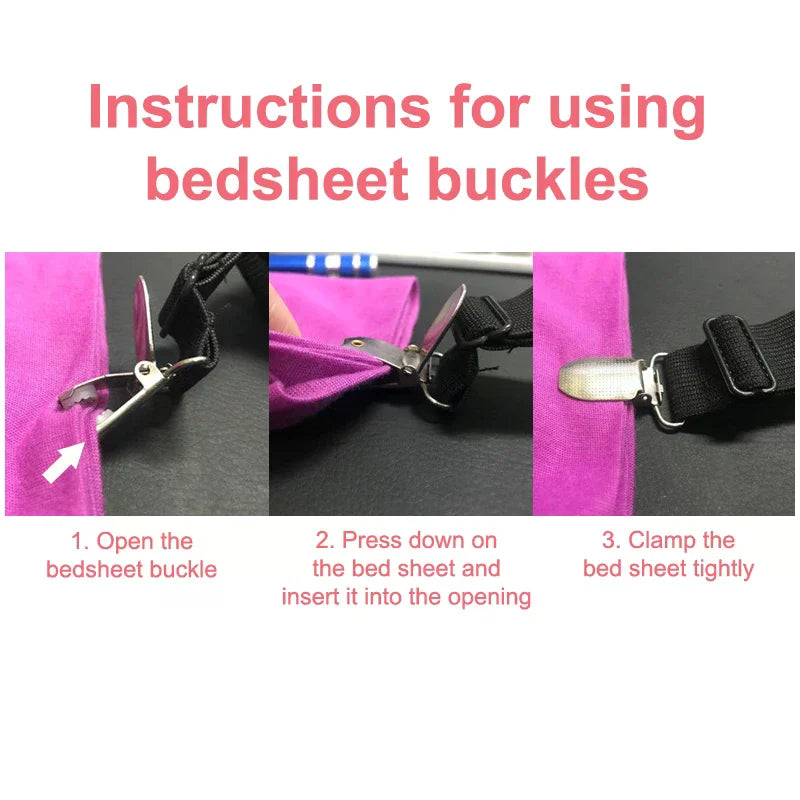 4pcs Adjustable Bed Sheet Clips Elastic Straps Fasteners Holder for Mattress Cover Organizer Home Gadgets Oasis Select