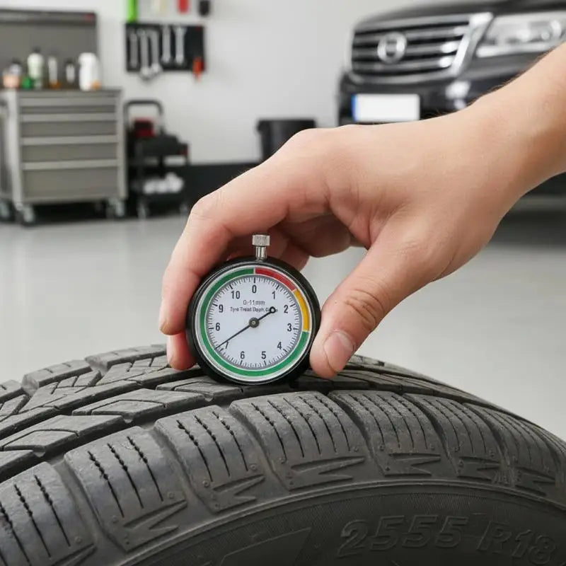 Tire Tread Depth Gauge Car Tire Tread Meter Measurer High Accuracy Tyre Measure Tool Brake With Storage Bag Auto Accessories Oasis Select
