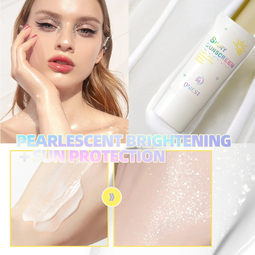 QiBest Glitter Sunscreen Cream – Brightening SPF Concealer 28g