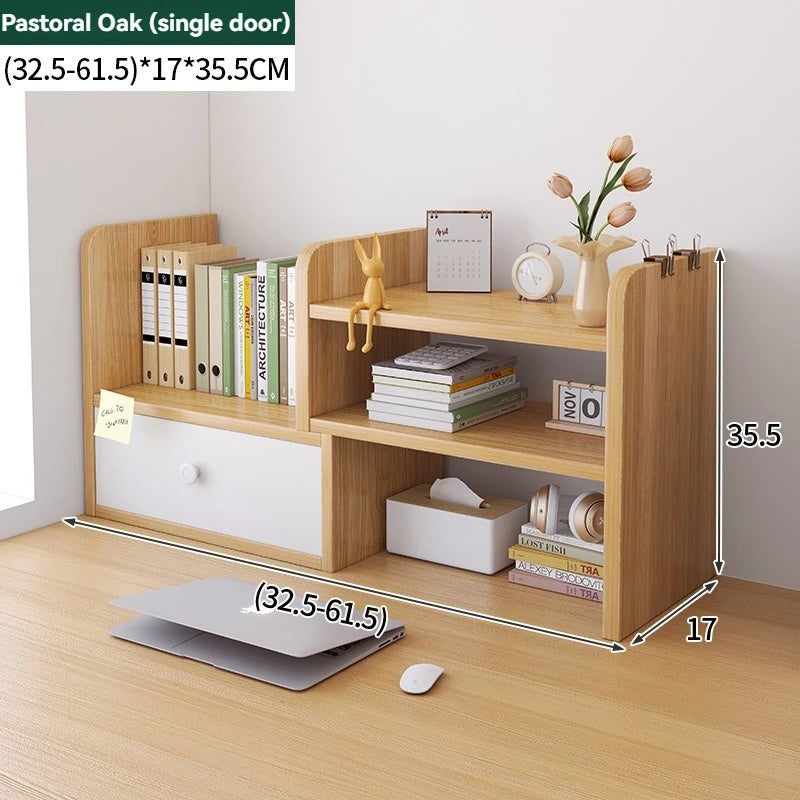 Bookshelf Office Desktop Storage Shelves Multi layer Scalable Shelves Student Desk Storage Boxes Small Bookcases Oasis Select log30-60-A
