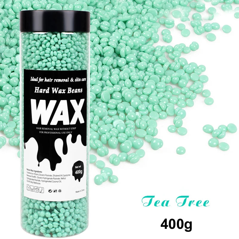400g Canning Wax Beads For Hair Removal Hot Film Painless Waxing Beads Heating Wax Machine Body Bikini Face Legs Hair Removal Oasis Select 038-400g-TeeTree