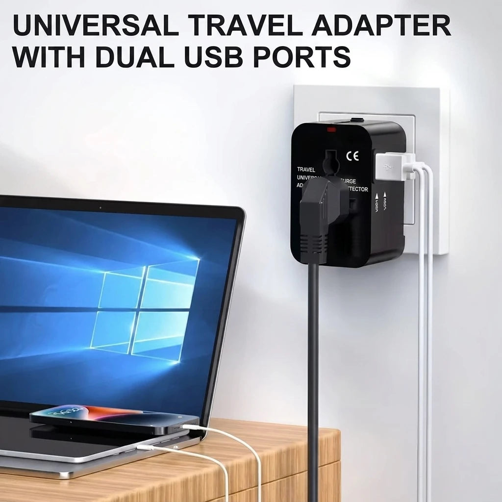 Dual USB Ports Universal Travel Adapter UK to EU Plug Wall Charger AC Power Converter for EU UK US AU Oasis Select