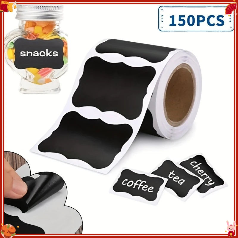 150pcs Waterproof Chalkboard Labels Spice Organizer Label for Household Kitchen Jars Blackboard Stickers Oasis Select