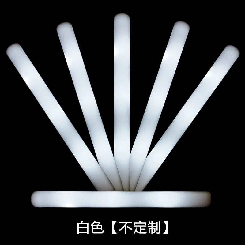Silver Sponge Glow in The Dark Flash Stick - Colorful & Customizable Party Decoration Glow Stick Oasis Select White 10PCS (4x48cm)