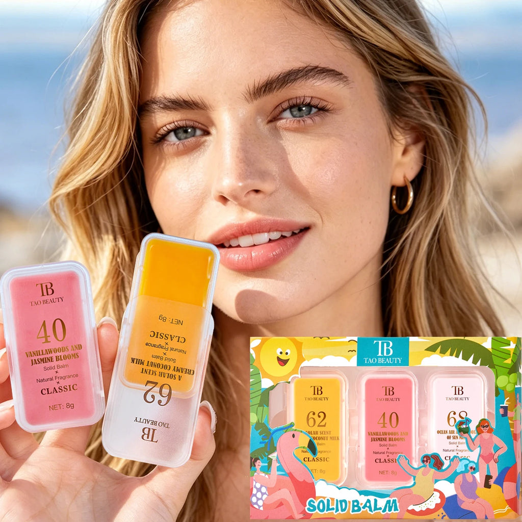 3-Pack Solid Perfume Set – Alcohol-Free Fruity Fragrance Unisex Solid Perfume Set Oasis Select