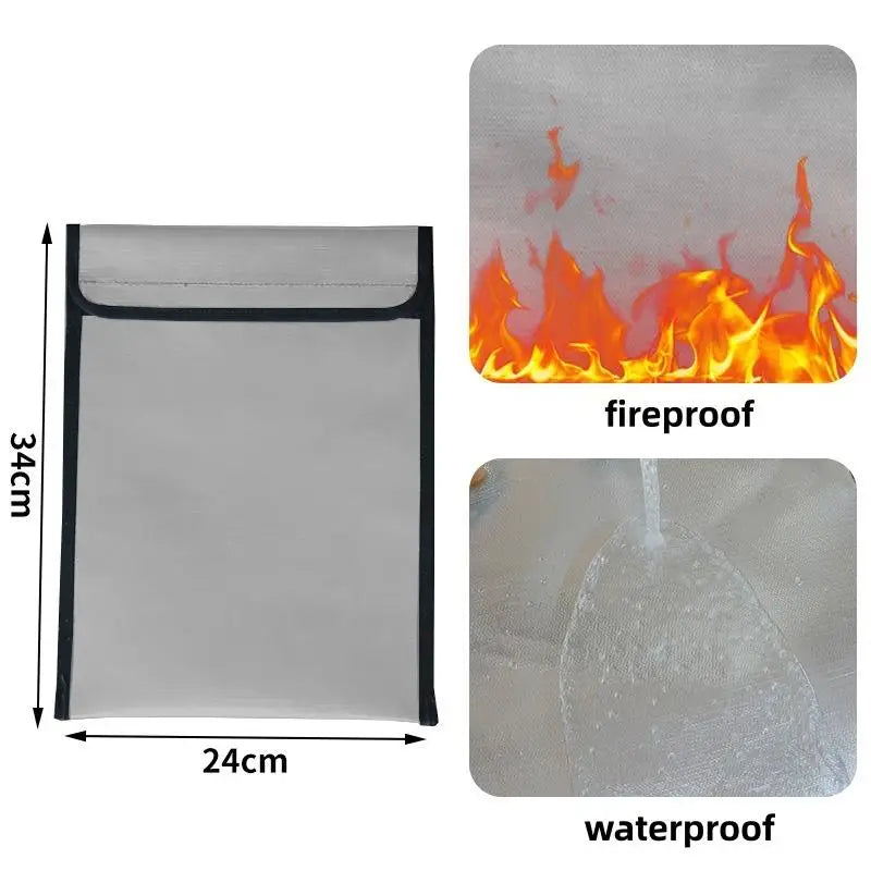 Waterproof Fireproof Document Bag Heat Resistant Large Capacity Safe Pouch for Valuables Cash Travel Emergency Home Use Oasis Select B