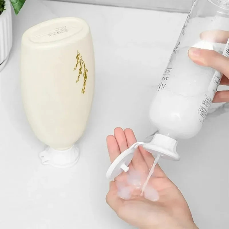 Bottle Emptying Cap Adapter Set Inverted Flip Top Connector in 3 Sizes for Refill Use Shampoo Lotion Cream Travel Containers Oasis Select