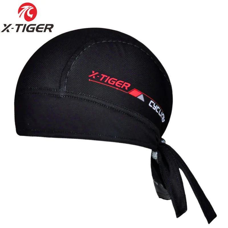 X-TIGER Men's Cycling Bandana Cap Elastic Breathable Summer Quick Dry MTB Bike Headscarf Outdoor Sports Running Riding Headwear Oasis Select Black Red