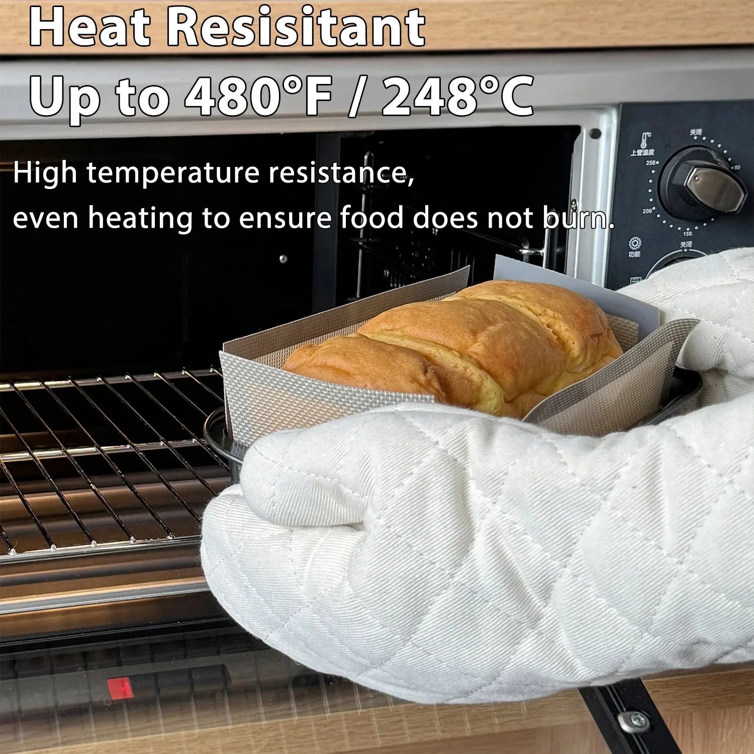 Silicone Bread Loaf Pan Liners Reusable Nonstick Bread Pan Baking Mat for 9.5 X 5 Inch or 1.5LB Bread Pans Dough Transfer Tool Oasis Select