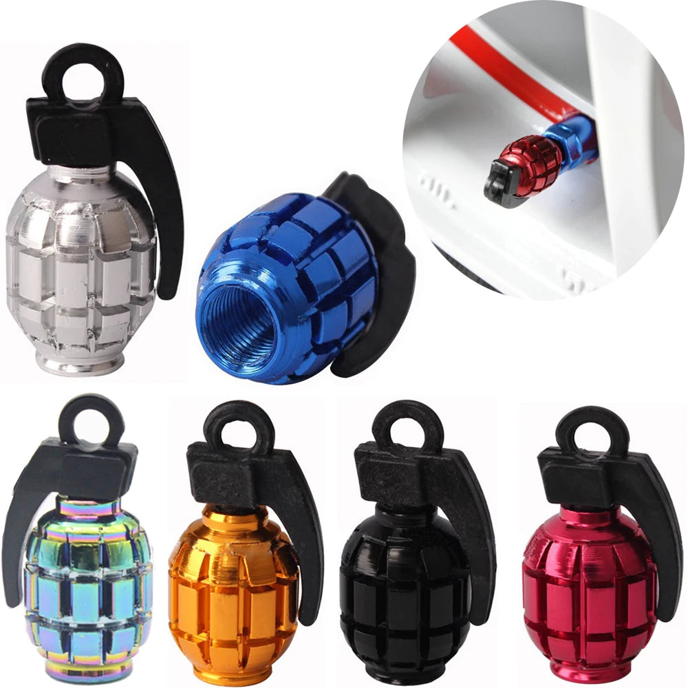 4PCS Colorful Tire Valve Stem Caps, Aluminium Alloy Tire Valve Stem Covers Universal Car Wheel Tire Valve Caps for Cars Trucks Oasis Select