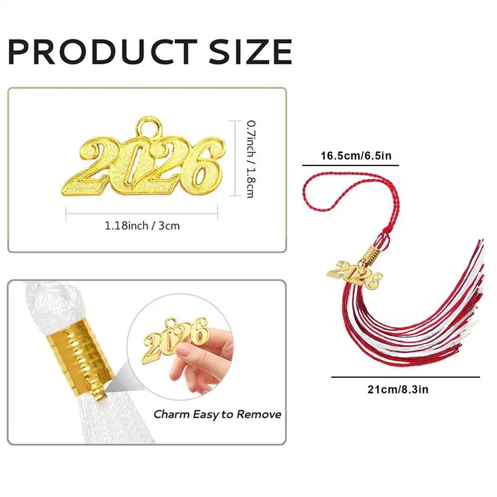 2026 Tassel Graduation Soft Decorative Memorial Party Supplies Grad Hat Tassel for High School for Graduate Students Teens Oasis Select Red
