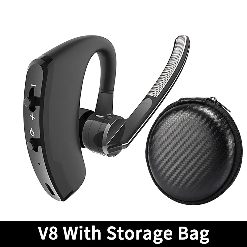 NEW V8 Bluetooth Earphone Wireless Stereo HD Headphones V9 Bluetooth Hands In Car Kit With Mic For iPhone Samsung Huawei Phone Oasis Select V8 With Bag