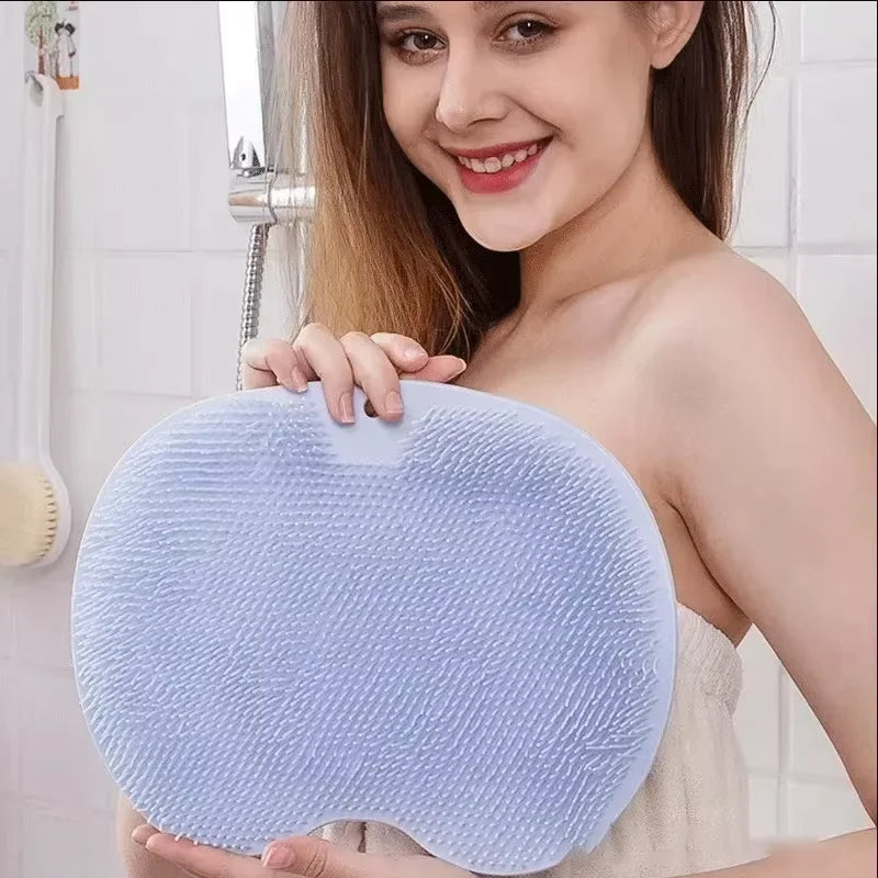Rubbing Foot Pads, Silicone Foot Massaging Tools, Bathroom Foot Massage Pads, Bathing Foot Brushes, Lazy People Bathing Back Mas Oasis Select Blue