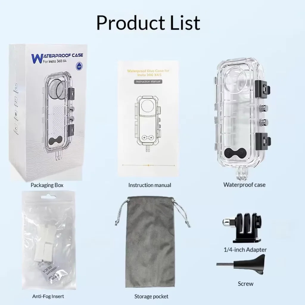 Insta360 X5/X4/X3 Invisible Dive Case | 60M Waterproof Housing
