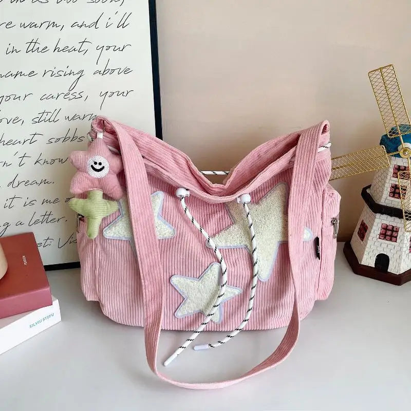 JETTING Corduroy Tote Bag – Large Crossbody Shoulder Bag