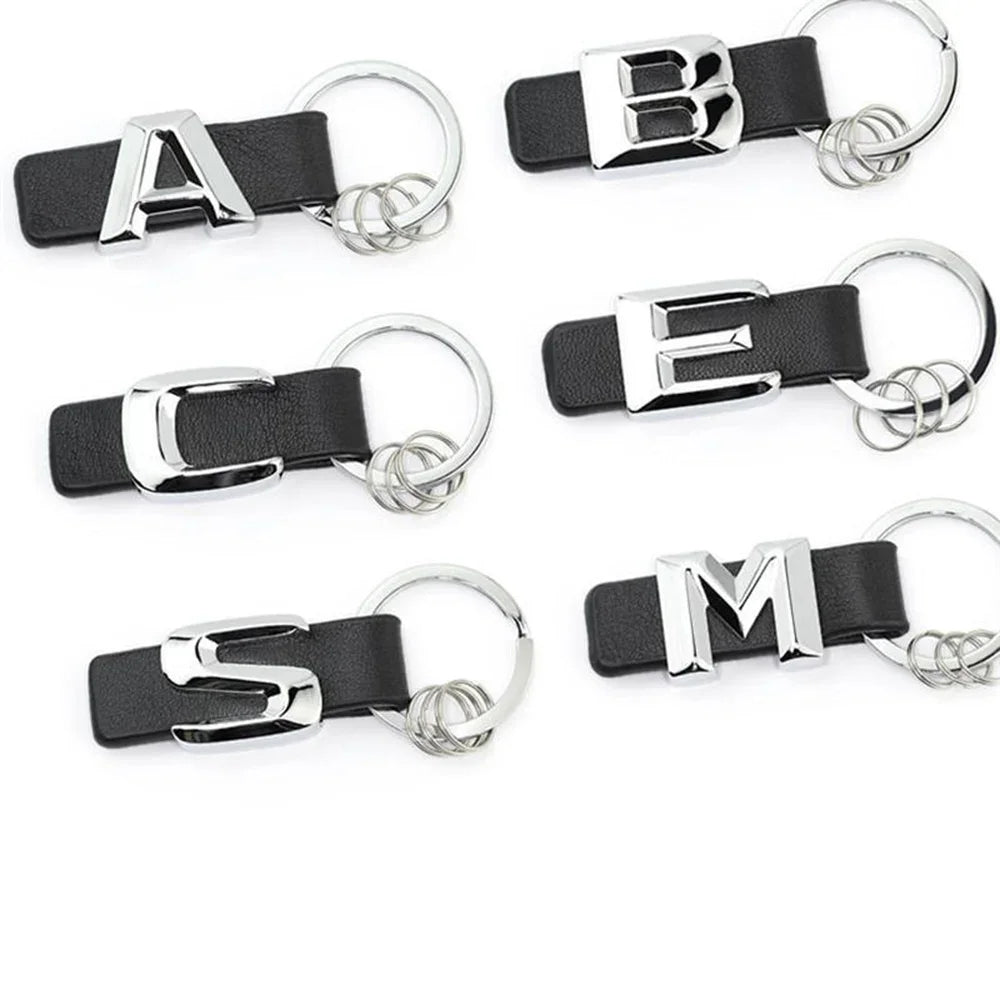 1Pcs 3D Car Key Chain Metal Letter Leather Strap keychain For Mercedes Benz A B C D E G S Class Car Keychain leather Key Rings Oasis Select