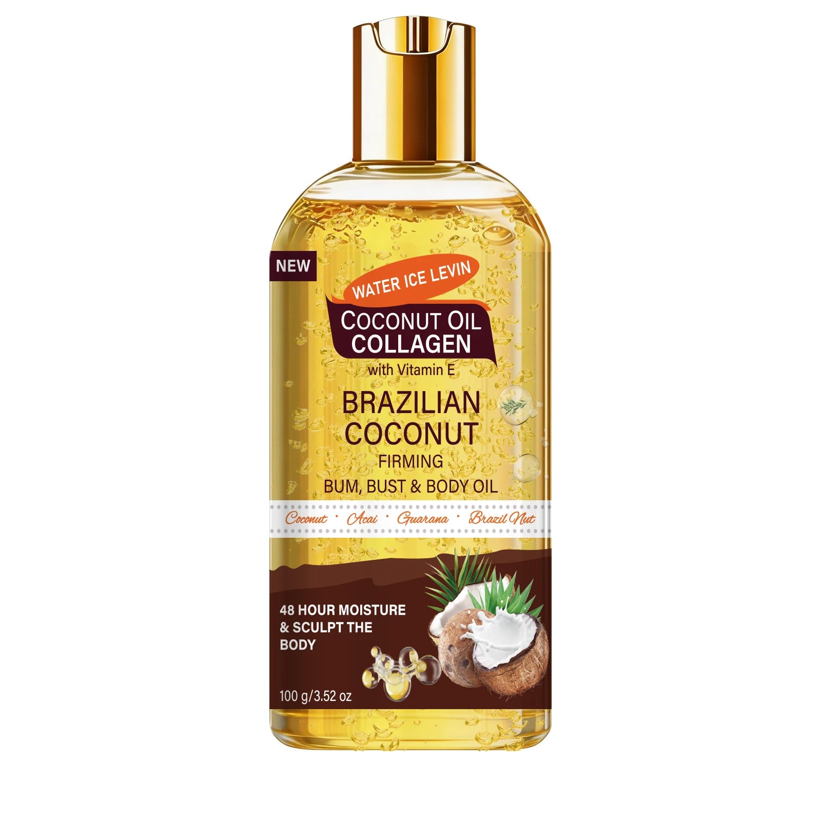 Brazilian Firming Body Oil – Coconut & Collagen Moisturizer Firming Body Oil Oasis Select YELLOW 100g