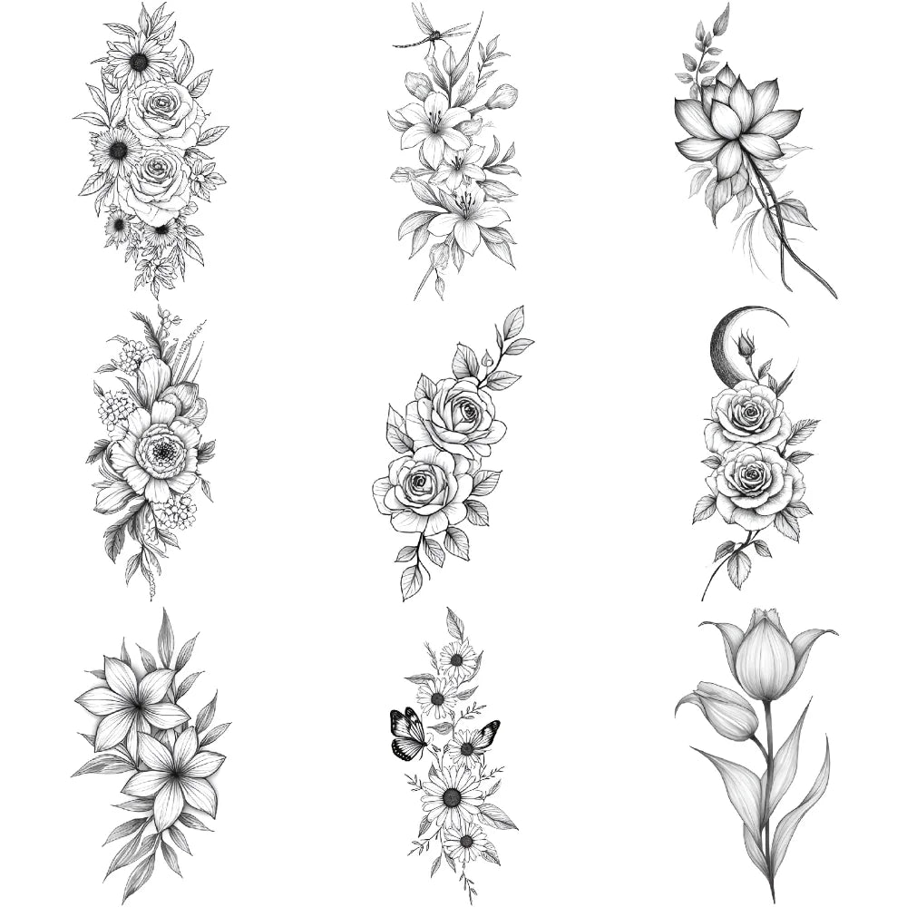 Waterproof Temporary Tattoo Stickers – Black Words & Feather