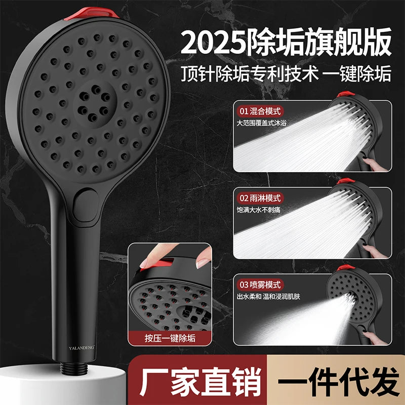 New 30cm Self Cleaning and Anti Clogging High Pressure Overhead Large Flow Booster Rain Shower Head 360° Rotation Water Saving Oasis Select Black Shower