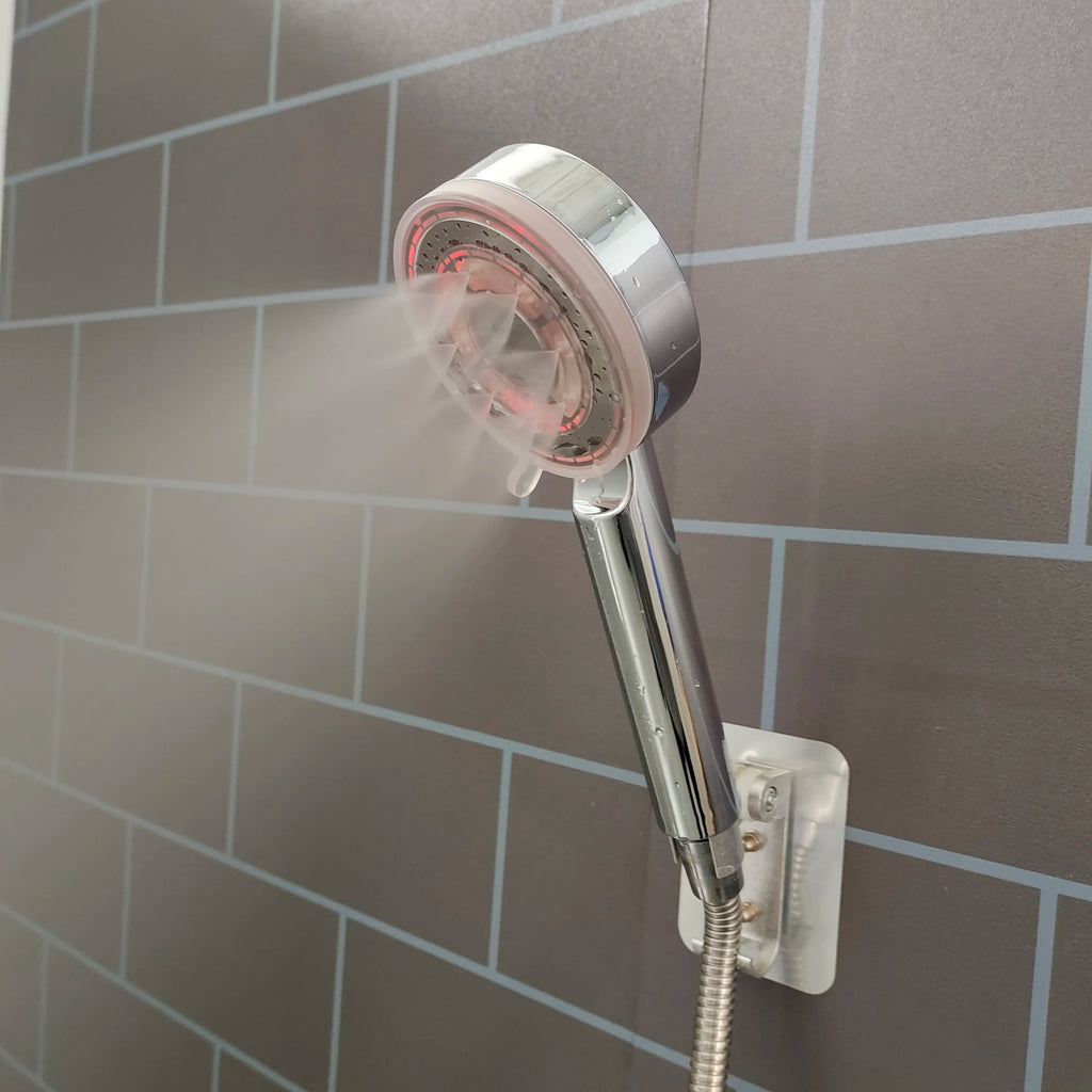 New LED 5 Modes Shower Head Rainfall SPA Temperature Control Shower Pressurized Water Saving 3/7 Colors Handheld Bathroom Shower Oasis Select