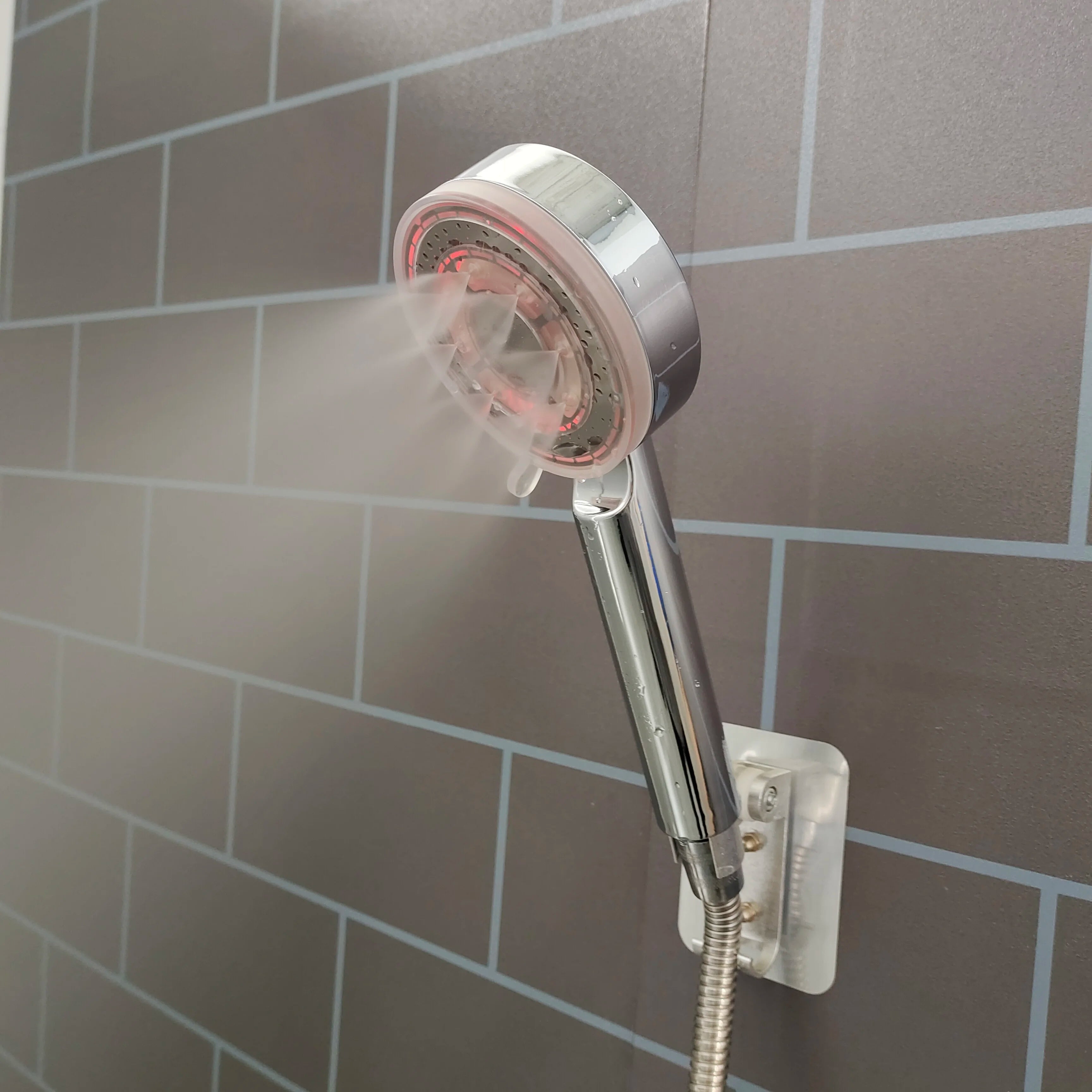 New LED 5 Modes Shower Head Rainfall SPA Temperature Control Shower Pressurized Water Saving 3/7 Colors Handheld Bathroom Shower Oasis Select