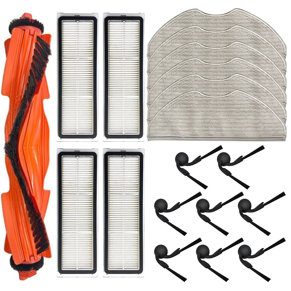 Vacuum Cleaner Main Brush Side Filter Mop Cloth Set For Xiaomi S40 OV81 OV81 Main Side Brush Filter Mop Cloth Kit Oasis Select B