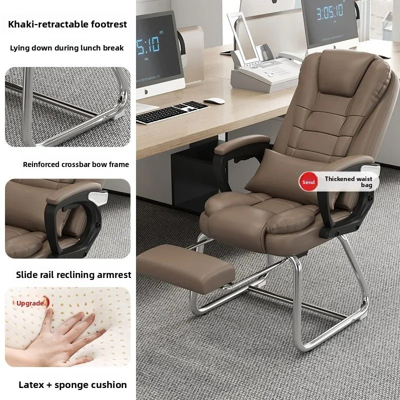 Computer chair, home office chair, comfortable for human body, reclining boss chair, chess and card room mahjong chair Oasis Select army green
