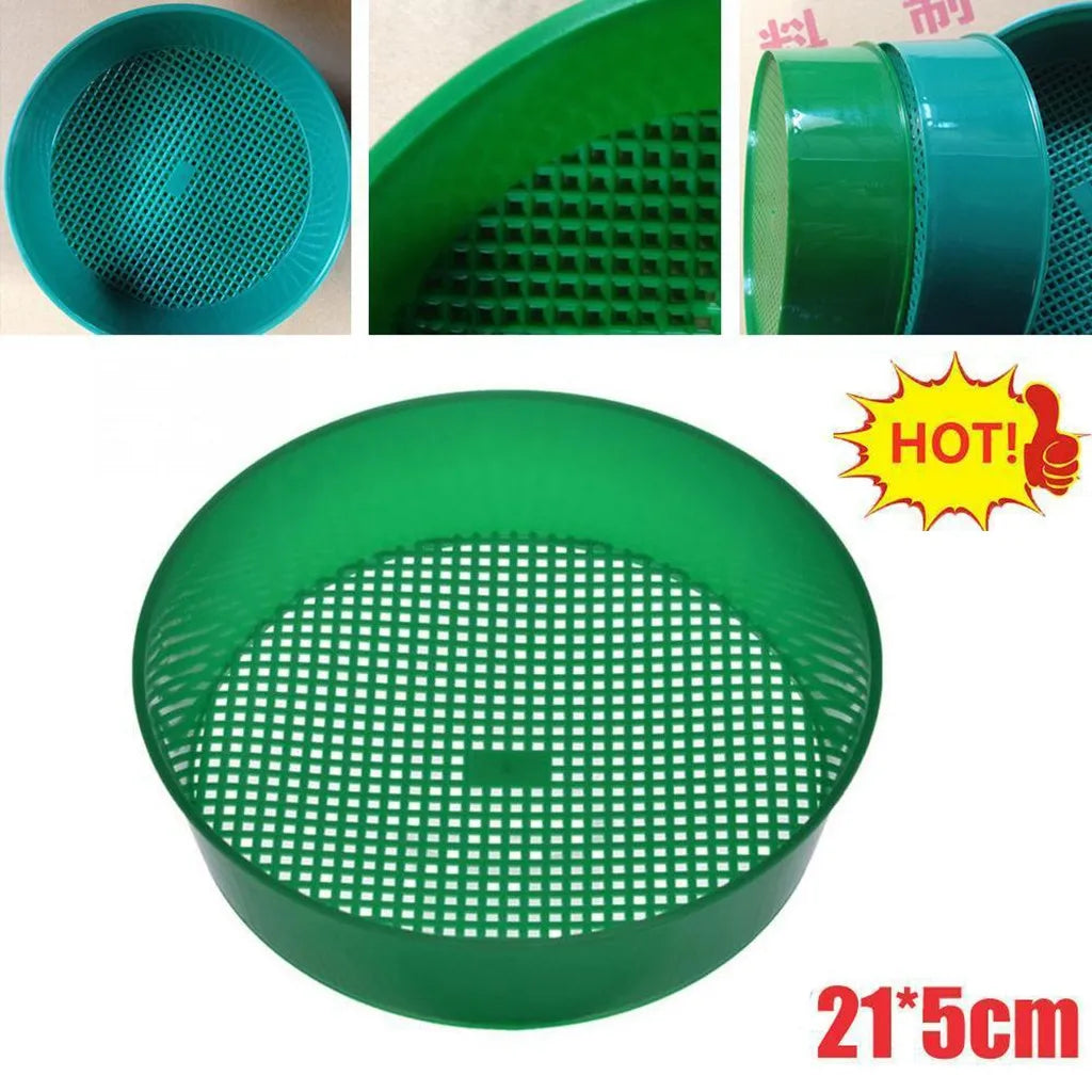 Plastic Garden Sieve Home Garden Tool Fine Mesh Soil Sieve Mining Sand Sifter Potting Sieve for Plant Soil Stone Sifting Oasis Select Green