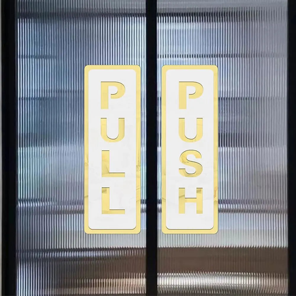 3D Acrylic Push Pull Door Sign Sticker | Self-Adhesive