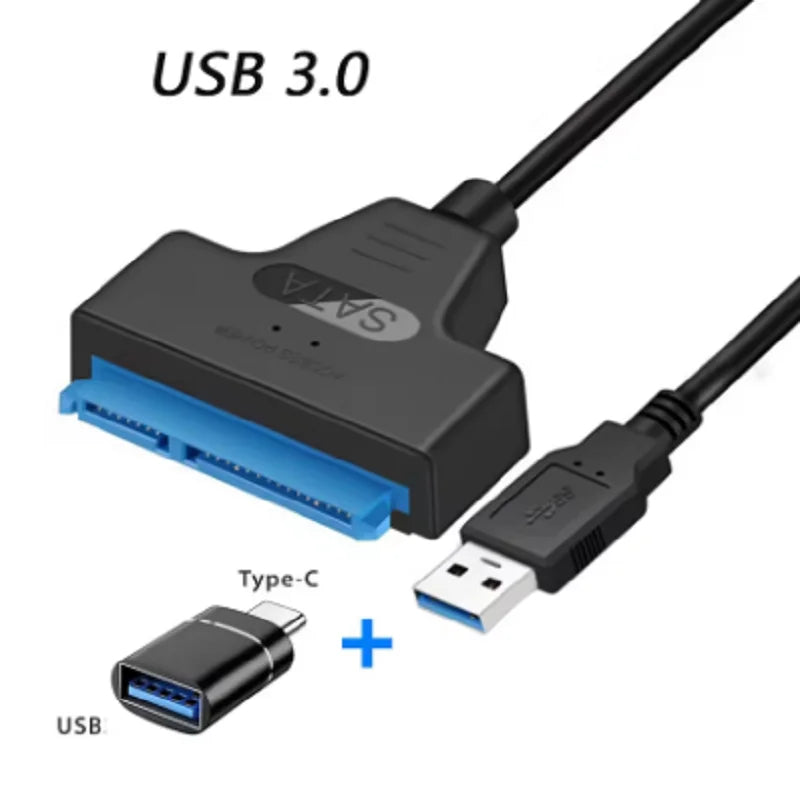 SATA to USB 3.0 Type-C Adapter Cable Up To 6 Gbps High Speed Support 2.5 Inch External HDD SSD Hard Drive 22 Pin Sata III Cable Oasis Select USB3.0 OTG