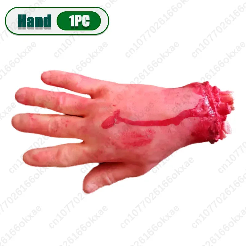 Halloween Fake Human Limbs Props – Hands, Feet, Brain & Heart