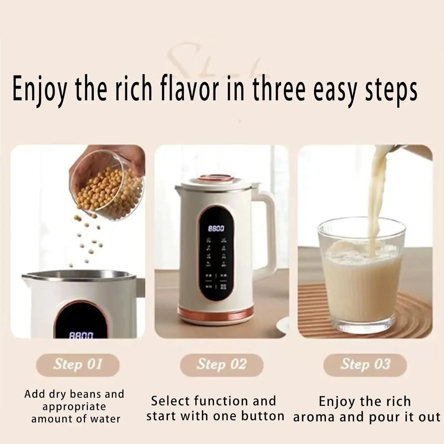 1500ml Soy Milk Maker & Blender | 10-Blade, 12 Functions