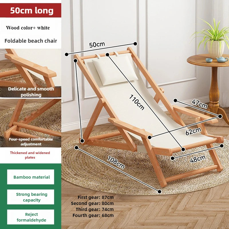 Folding beach chair, nap lounge chair, outdoor portable backrest chair, backrest chair, comfortable home use, adjustable Oasis Select beach chair A