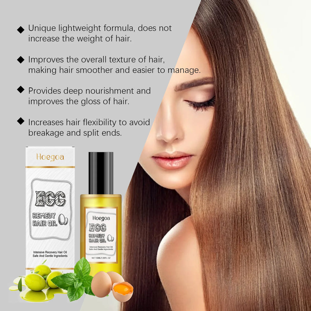 HOEGOA Egg Remedy Hair Oil – Smooth, Nourish & Repair 50ml Hair Care Oil Oasis Select
