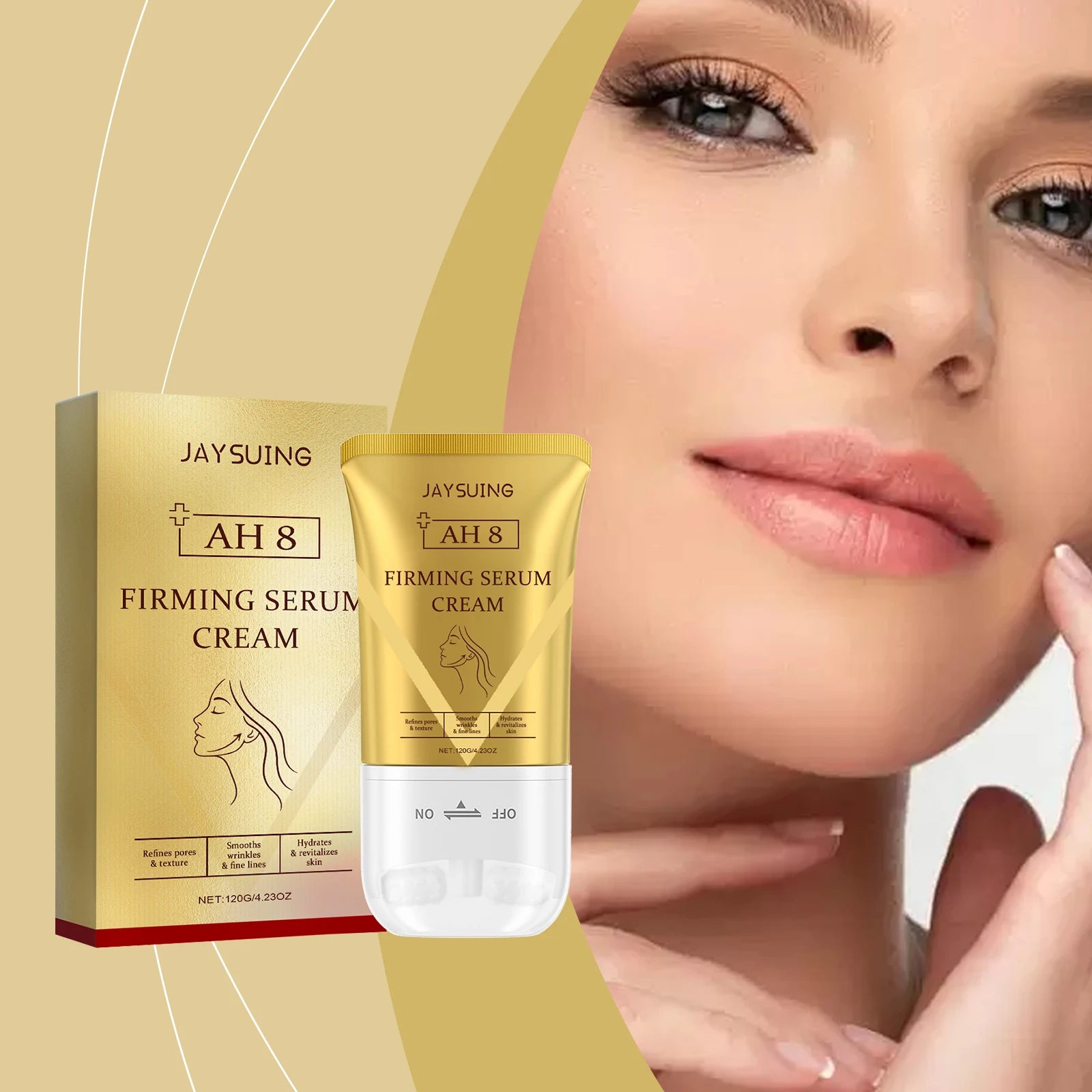 Neck Firming Roller Cream Deeply Moisturizing Lifting Brighten Skin Fades Fine Lines Reduce Double Chin Massage Firm Neck Cream Oasis Select