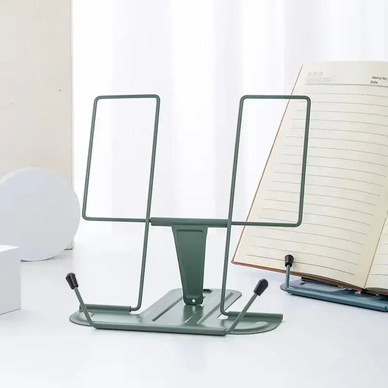 Simple metal reading stand, foldable reading stand, portable reading bookshelf, music stand Oasis Select army green