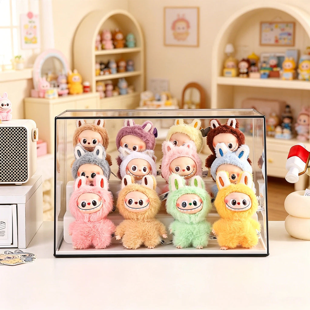 1pc stackable transparent labubu doll display box acrylic blind box manual storage box household perfume storage display rack Oasis Select