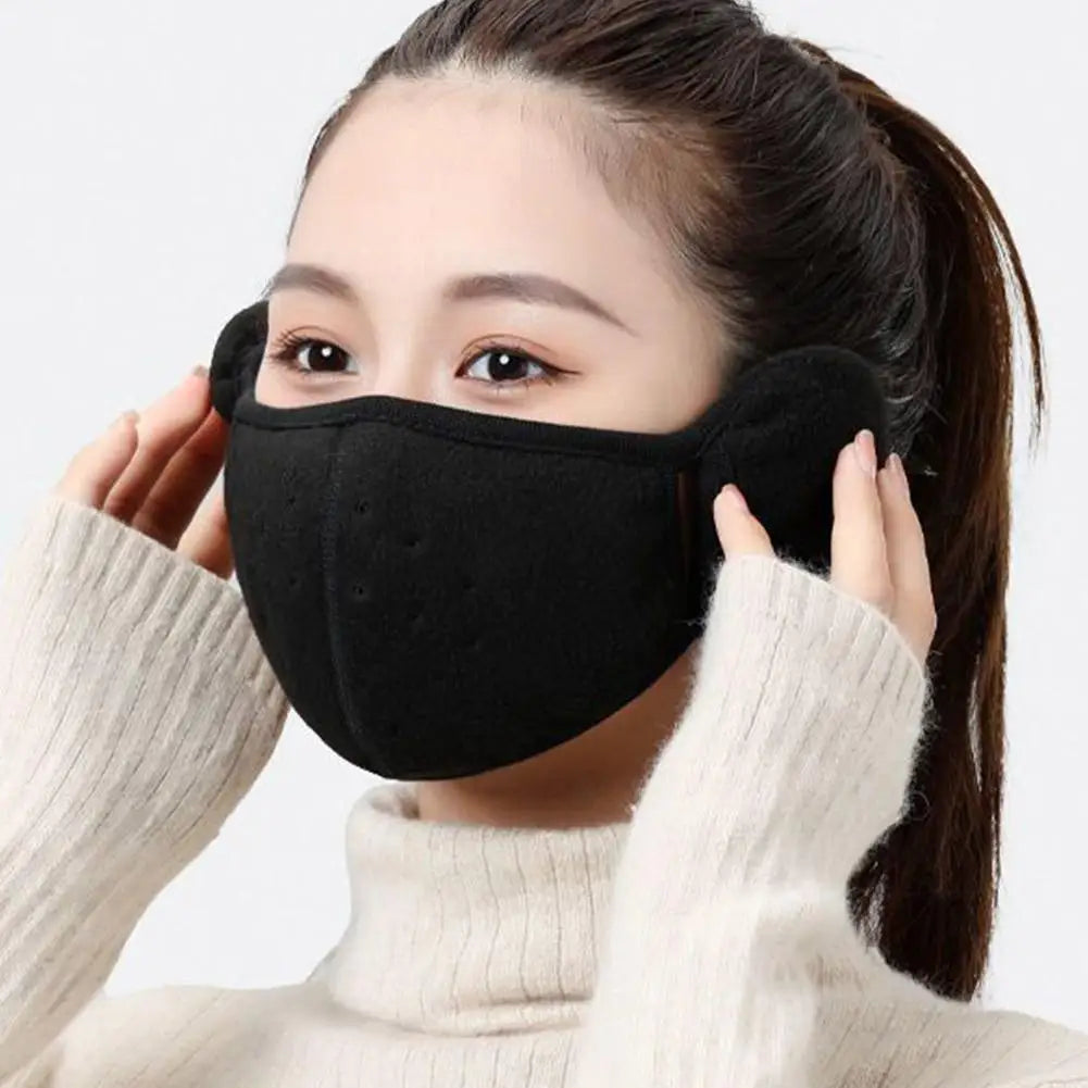 2-Pack Winter Fleece Earmuffs & Windproof Face Cover Unisex