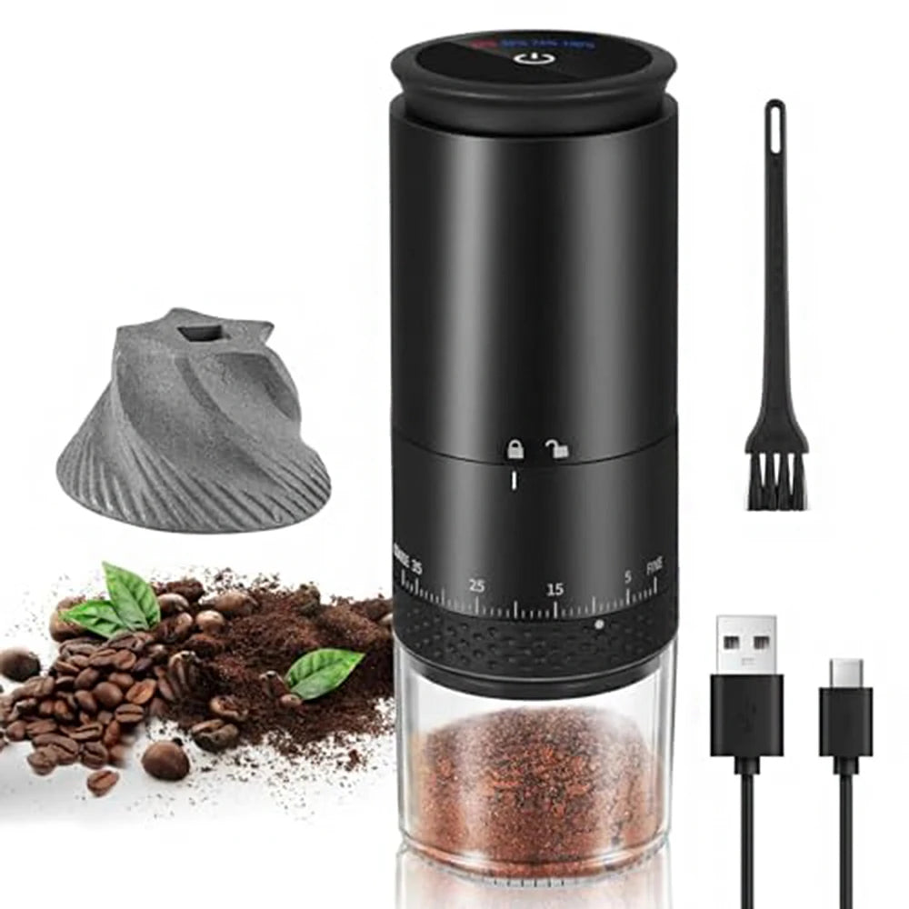Electric Burr Coffee Grinder – 38 Levels, Rechargeable & Ceramic