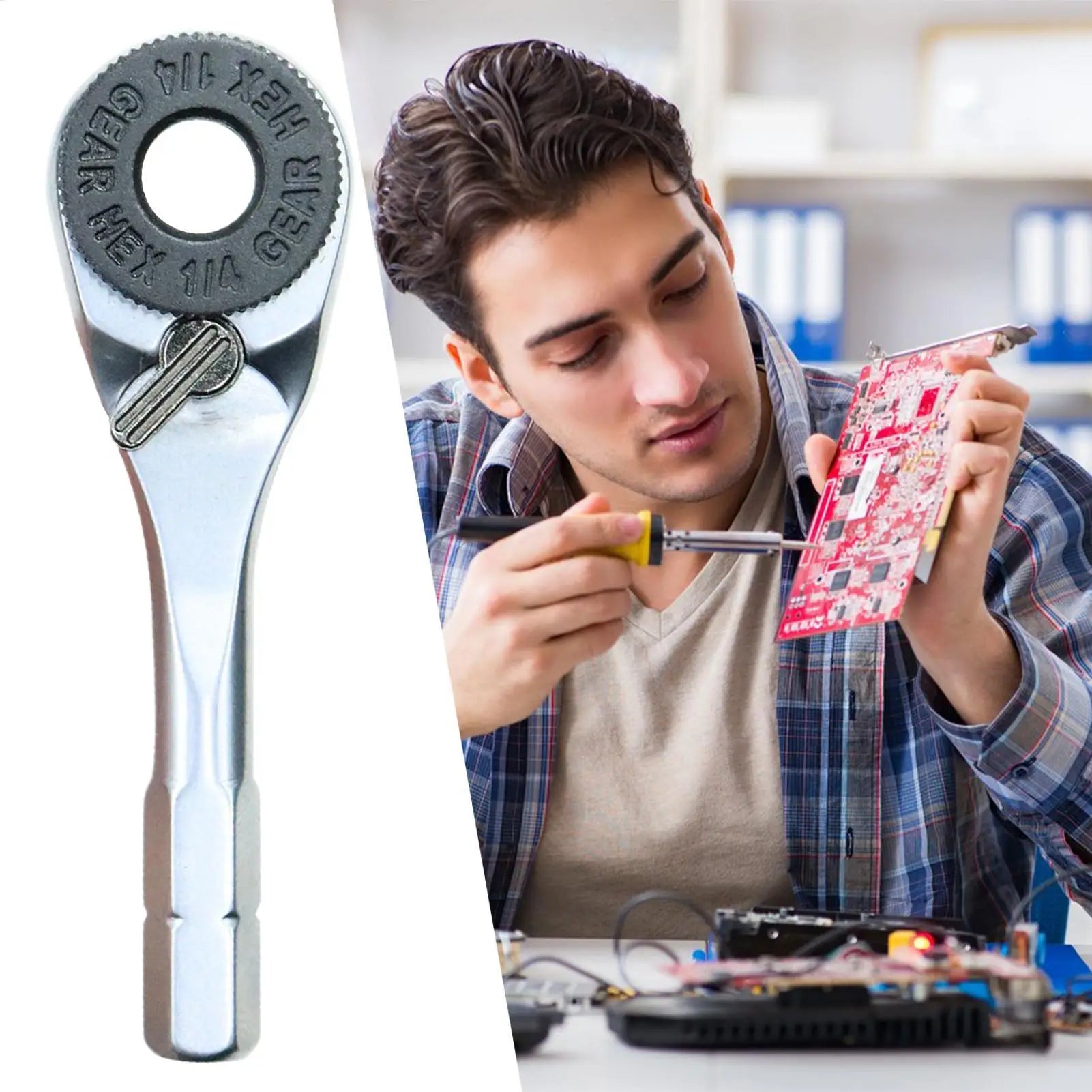 Mini Ratchet Portable Ratcheting Wrench Furniture Assembly Tool for Bicycle Electronics Car Campers RV Technicians Toys Home Oasis Select