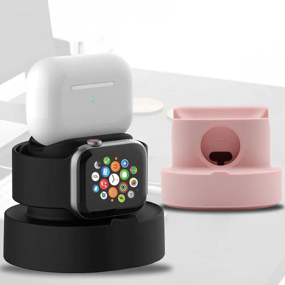 3-in-1 Silicone Charging Stand for Apple Watch & Earphones