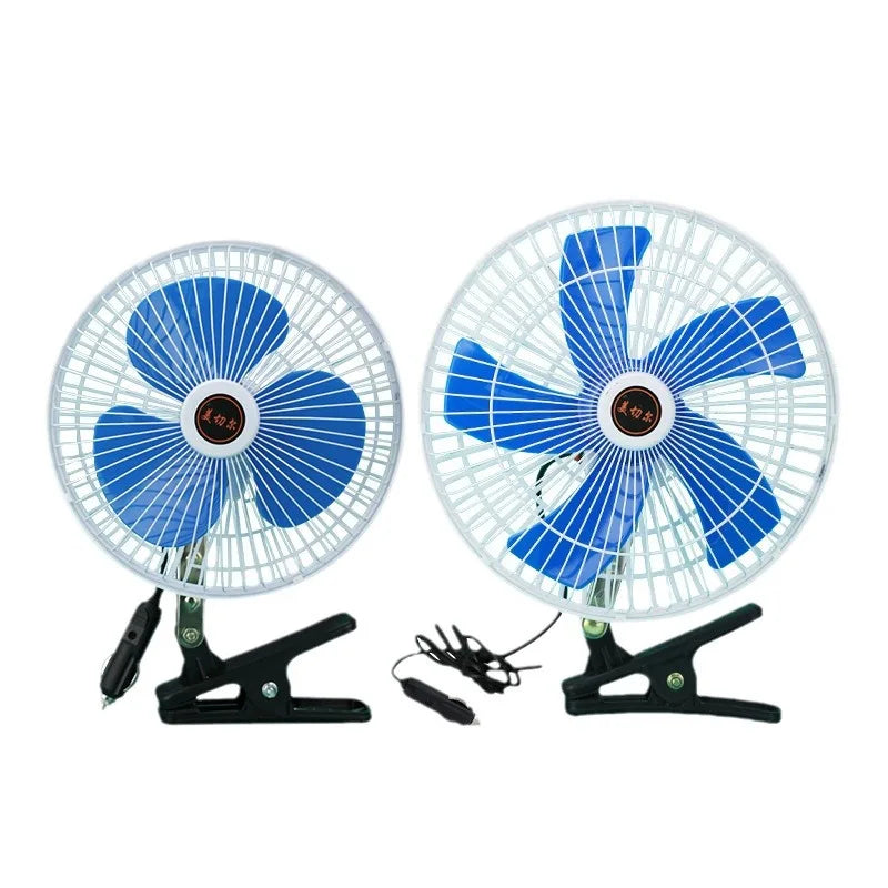 12/24V Car Mini Fan – 180° Rotating Low Noise Strong Airflow