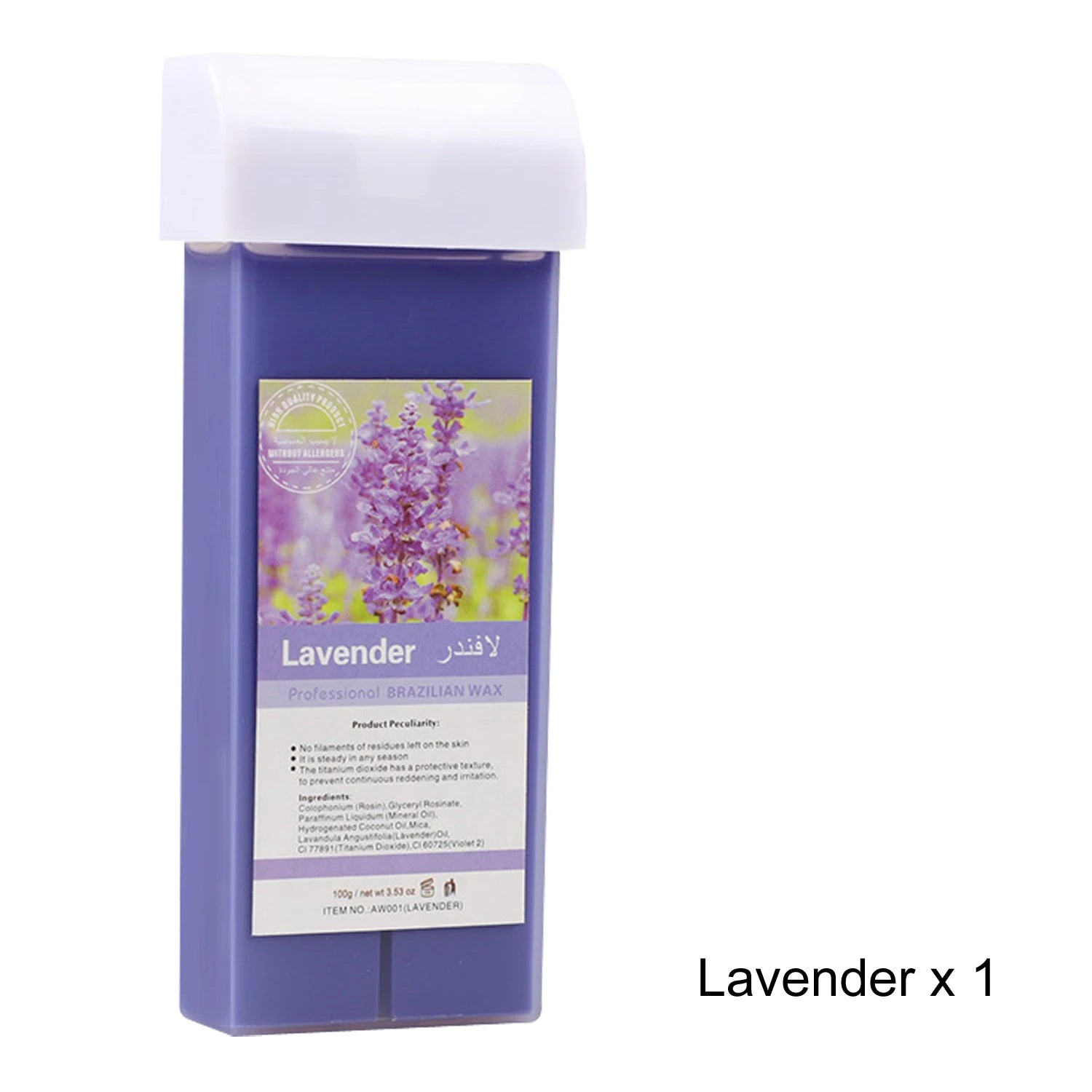 Rose Roll on Depilatory Wax Cream Hair Removal Roller Wax Heater Waxing Hot Cartridge Warmer Equipment Tool Waxing Kit Unisex Oasis Select 072-Lavender