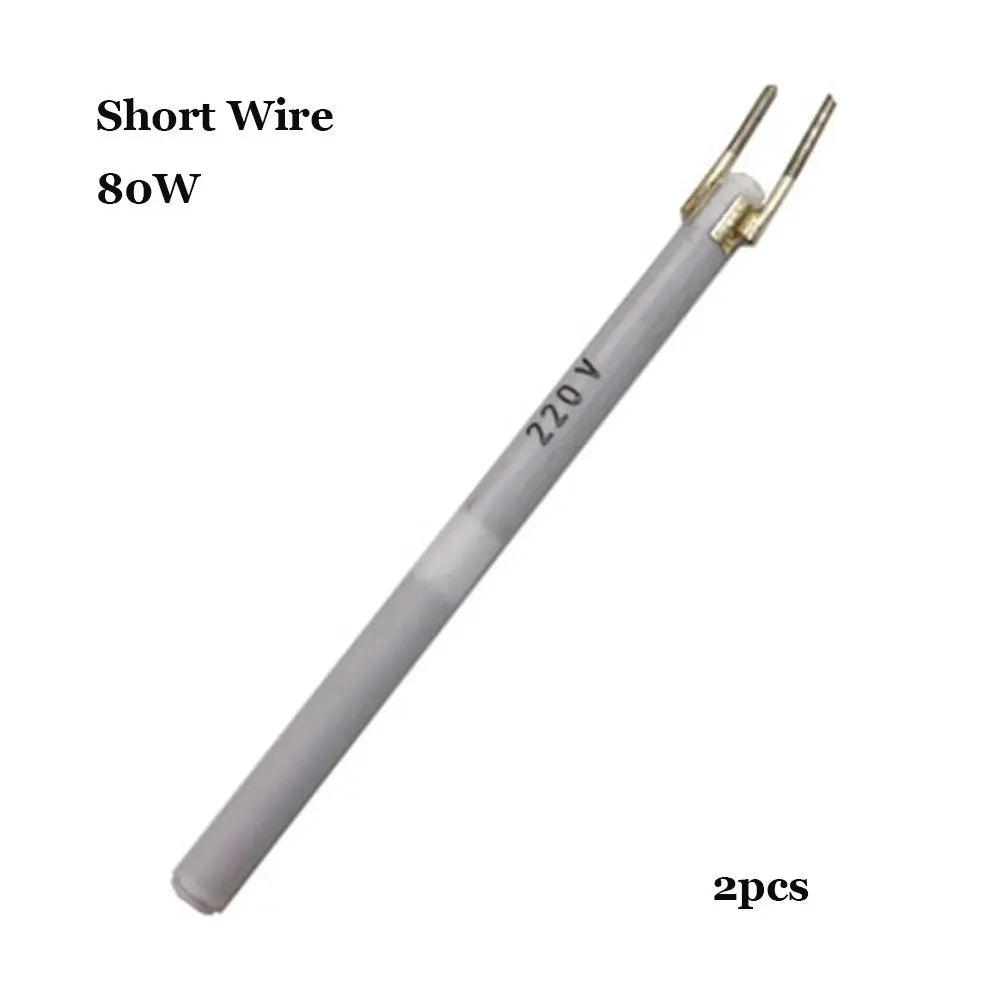 For 908 908S Solde Adjustable Temperature Electric Soldering Iron Heater 220V 60W/80W/100W Ceramic Internal Heating Element Oasis Select 2pcs-80W Short Wire